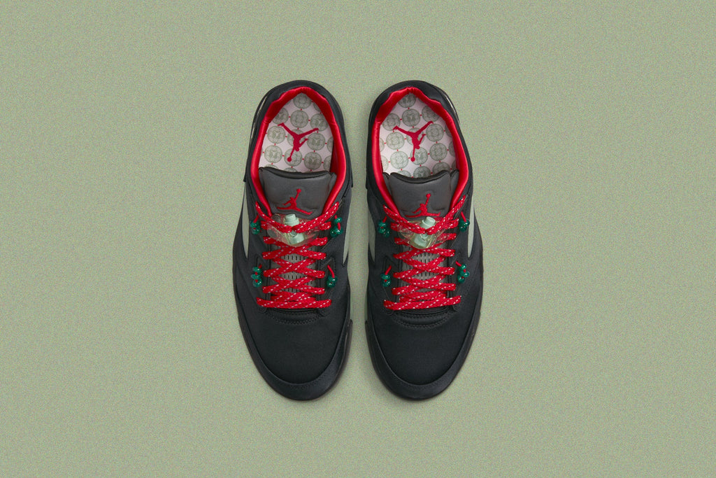 Air Jordan 5 Retro Low SP x CLOT - Black/Classic Jade/Fire Red